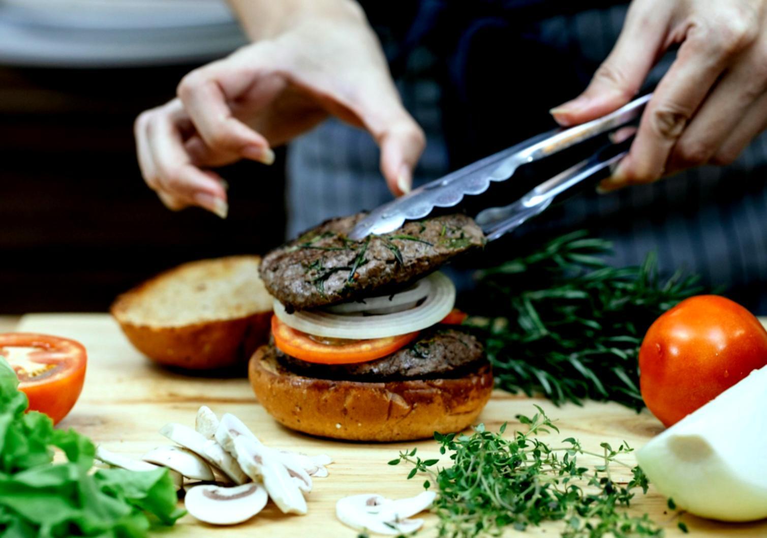 Vegetarian cooking class preparation with fresh ingredients